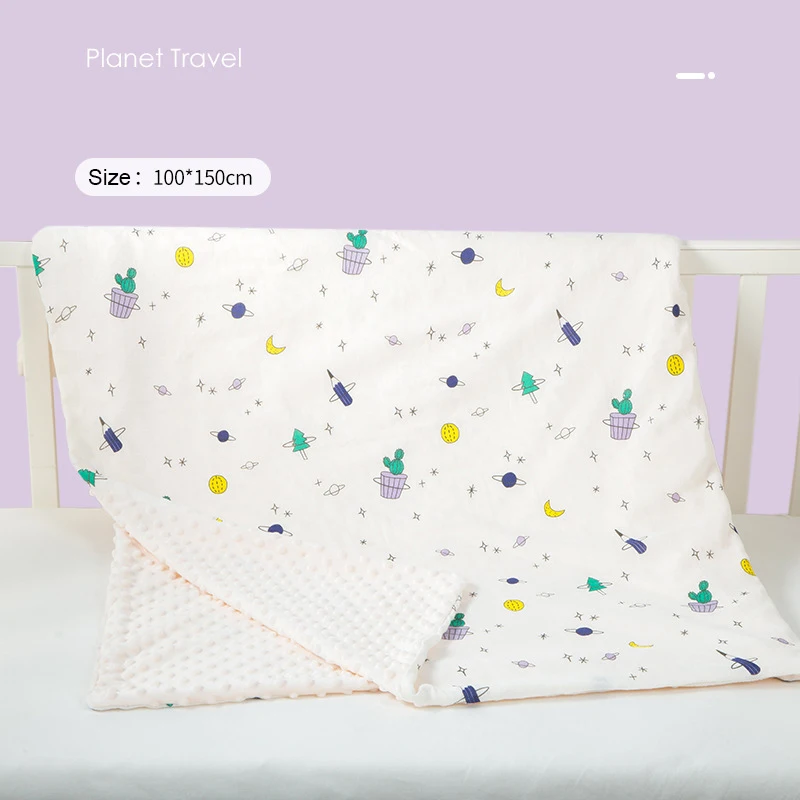 L-Planet travel Детское одеяло, новинка, Брендовое, уплотненное, Двухслойное, коралловый флис, для младенцев, пеленка, конверт, коляска, обертка для новорожденных, детское постельное белье, одеяло s - Цвет: L-Planet travel