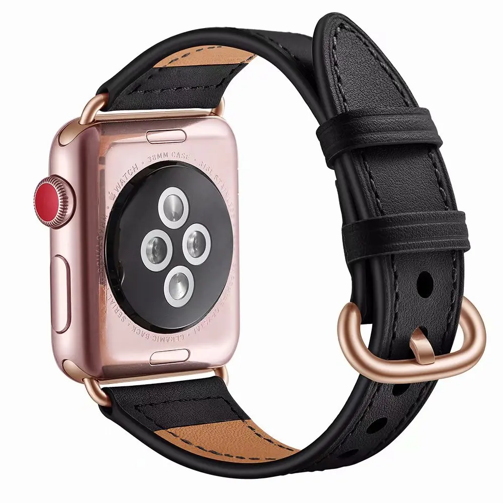 Тонкий хорошо сделанный из натуральной кожи петлевой ремешок для Apple Watch 38 мм 40 мм ремешок для часов Пряжка браслет ремешок для iWatch серии 4 3 2 1