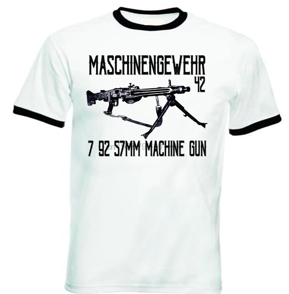 2019 New Fashion Men T-Shirts Short Sleeve Print Tee Shirts Mg 42 Machine Gun Black Ringer Cotton T Shirt Funny |