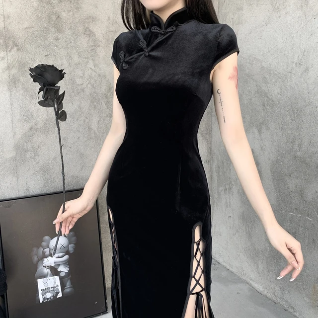 Turtleneck Short sleeve Gothic Dress 9