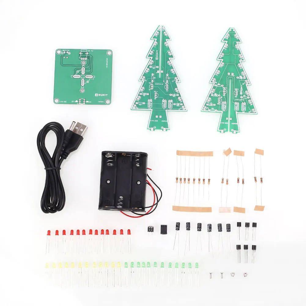 3D Рождественские елки DIY Kit светодиодный свет вспышка 3 цвета схема подарок декор