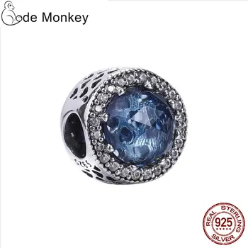 

Qikaola 100% Real 925 Sterling Silver Dark Blue Grass Beads Charms Fit Original 3mm Bracelet DIY Jewelry For Women 1005