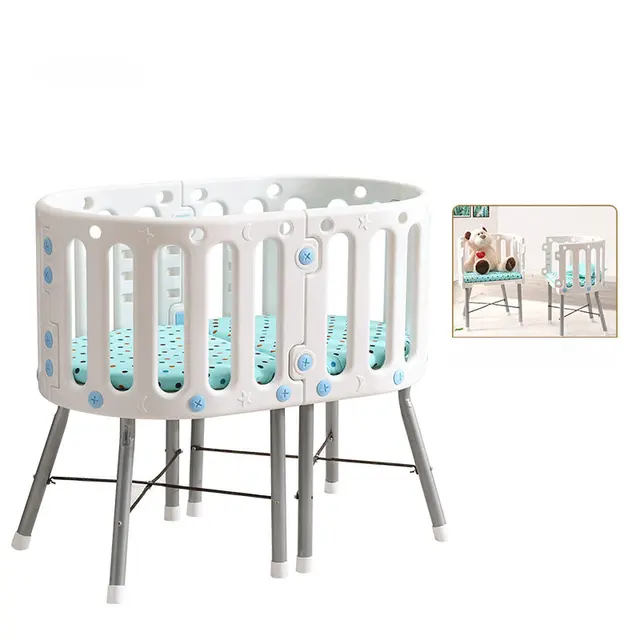 White Color Newborn Baby Bed, Can Split To Two Chairs, Multifunctional Infant Rocking Cradle Kids Crib 1