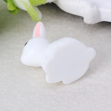 Садовый орнамент белый кролик смола фигурка ремесло растение горшок фея DIY Декор 72XF