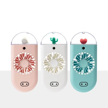 

Handheld Water Meter Fan USB Rechargeable Humidification Small Fan Cartoon Table Fan Small Electric Fan