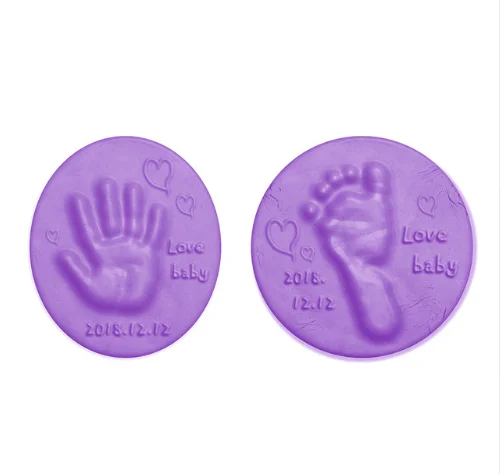 purple 40 уход за ребенком воздушная рука ноги Inkpad сушка мягкая глина ребенок Handprint отпечаток ноги литье родитель-ребенок рука подушечка с чернилами для отпечатков - Цвет: purple