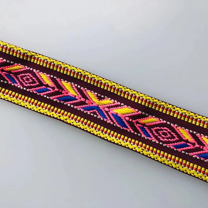 10 ярдов/лот тканая жаккардовая тесьма с цветочным геометрическим узором для гитарных ремней аксессуары для одежды 3,7 см-5 см LS-2706