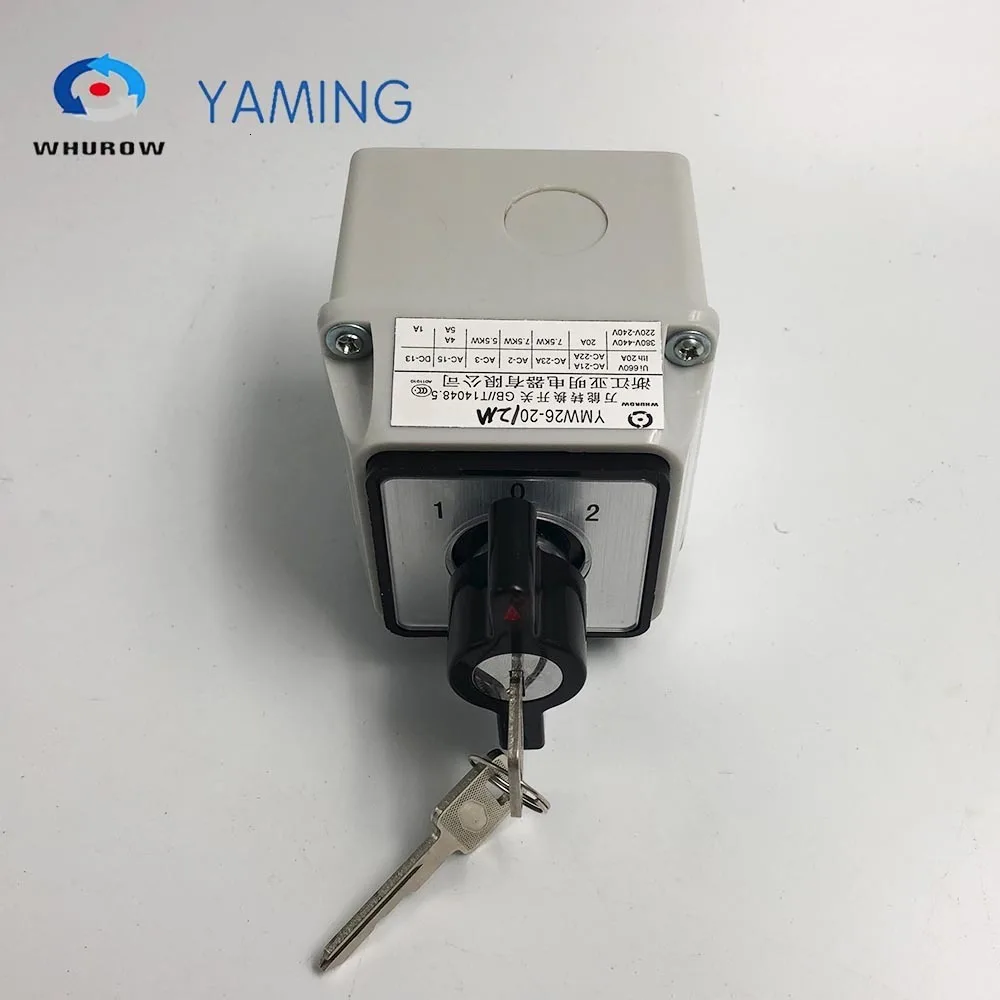 YMW26-20/2 MS кулачковый переключатель с защитной коробкой 3 положения DIY поворотный переключатель 8 терминалов винты серебряный контакт LW26