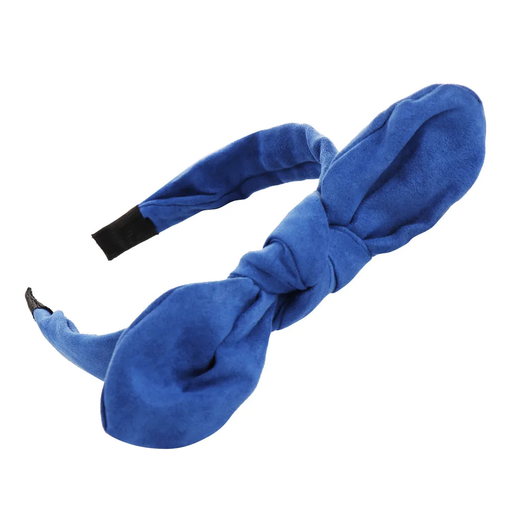 Модная лента для волос с бантом для девочек, одноцветная повязка для волос с перекрестным узлом, простая Милая повязка для волос для девочек, аксессуары для волос для женщин