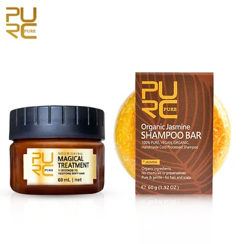 

PURC Magical hair mask 5 seconds Repairs damage restore soft hair 60ml and Pure Gentle Jasmine Hair Shampoo
