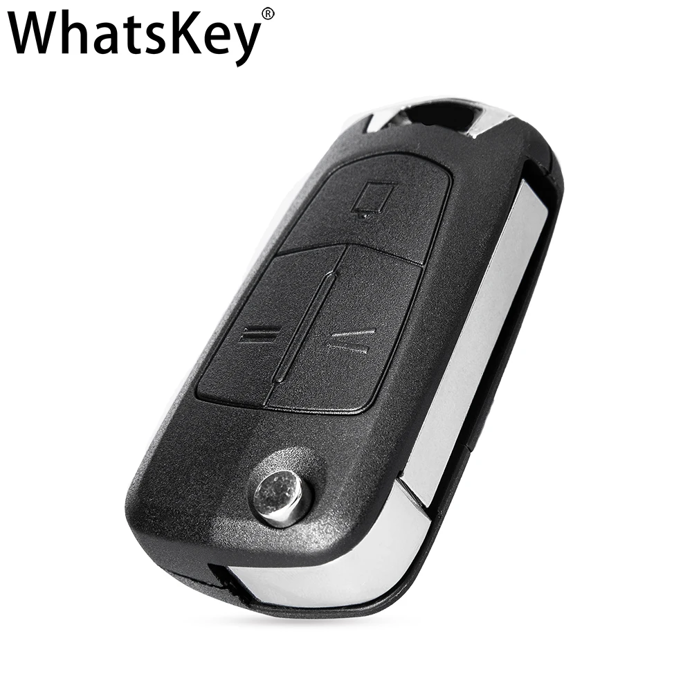 Складной автомобильный ключ WhatsKey с 2 кнопками и откидной крышкой чехол брелок для