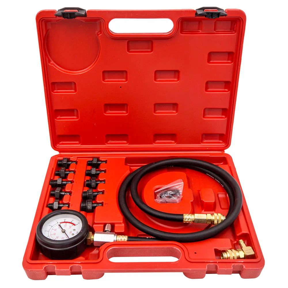 Auto Engine Oil Pressure Tester Tool Kits Low Oil Warning Devices Car Garage Set 