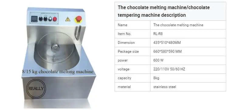8 кг/ч машина для закалки шоколада/машина для плавления шоколада/машина для смешивания шоколада