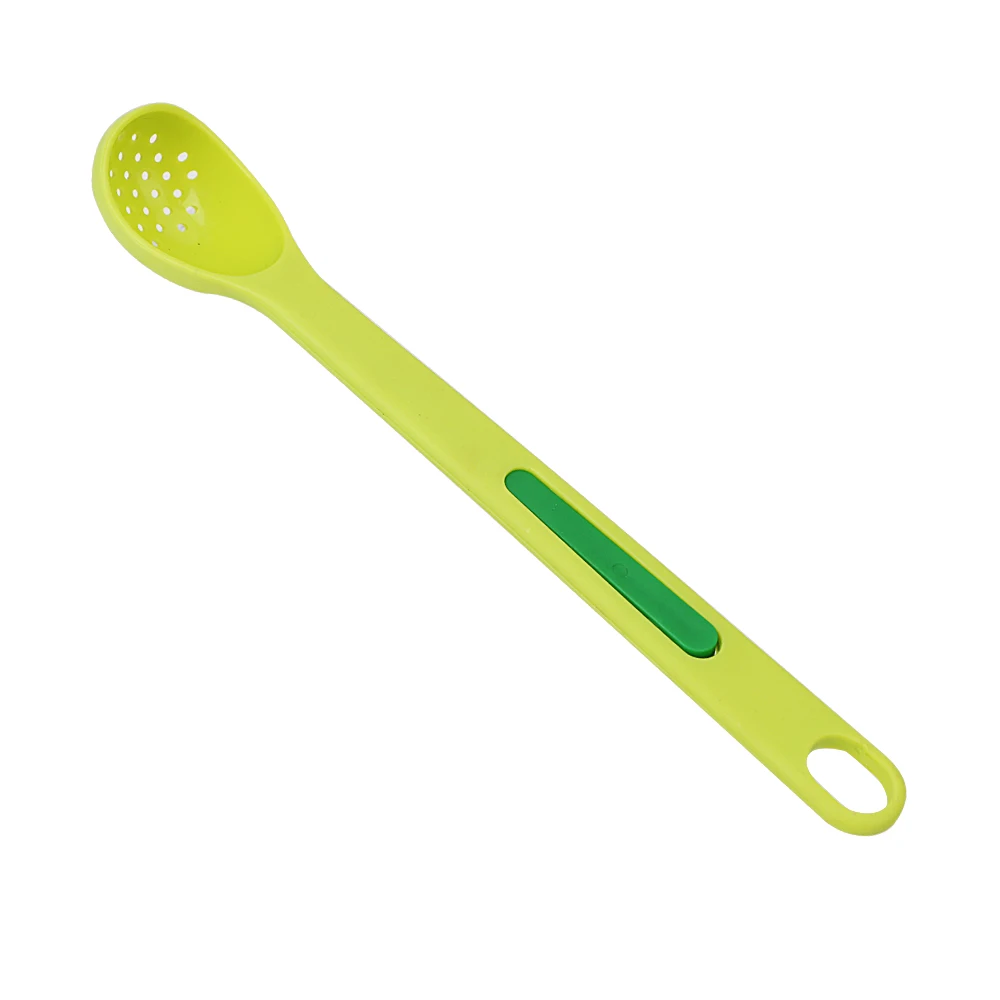 2 in 1 Strainers Dinnerware Colander Spoon Filter Long Handle Canned Fruit Juice Filtering Spoon Stainless Steel Fruit Fork