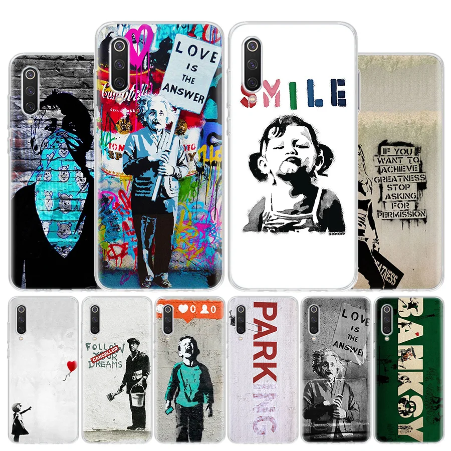 Custodia Per Telefono Banksy Graffiti Per Xiaomi Redmi Note 10 11 10S 11S 11T 9S 8T 9T 11E Pro Plus 12 9 8 7 5 Coque Shell Cover Per Xiaomi