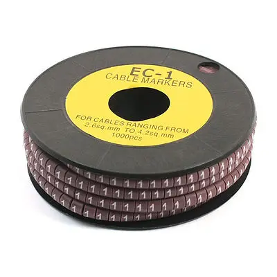 

EC-1 2.6-4.2mm2 Concave Shaped 1 Printed Cable Marker Label Purple 1000Pcs