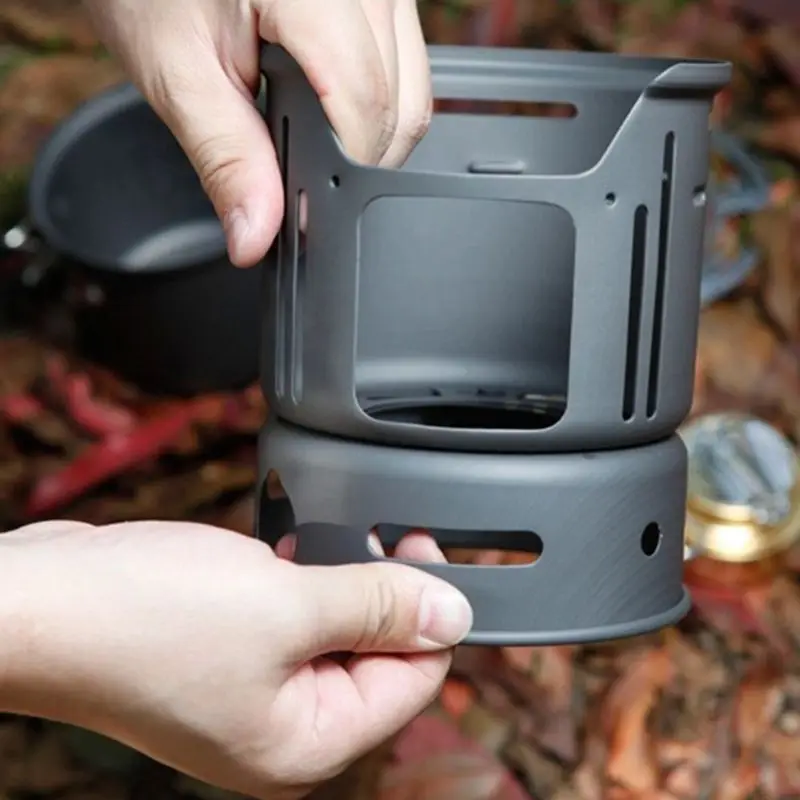 Drop Ship Ultralight Alcohol Stove Kit Outside wind proof alcohol stove camping set pot students pot dormitory picnic boiler