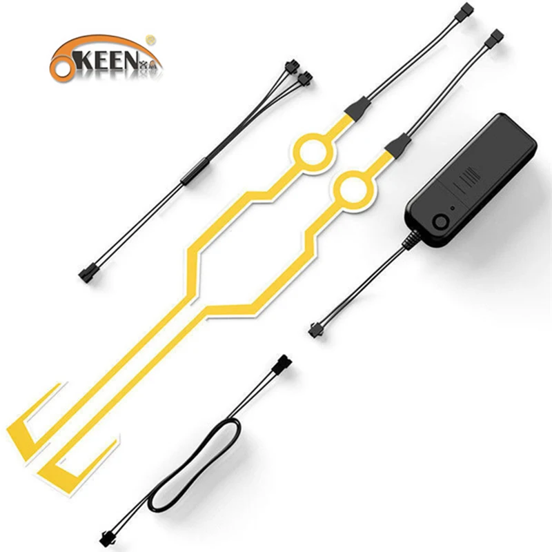 Okeen 10 комплектов, мотоциклетный шлем с подсветкой, стикер, сделай сам, черный шлем с подсветкой, мотоциклетный ночной защитный светоотражающий фонарь - Цвет: Yellow