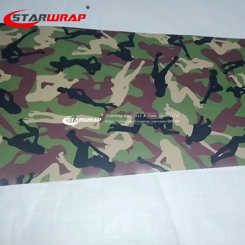 Starwrap зеленый символ автомобиля Стайлинг выпуска воздуха камуфляжная фольга виниловые автомобильные Обертывания Стикеры виниловых пленка для оклейки автомобиля рулон