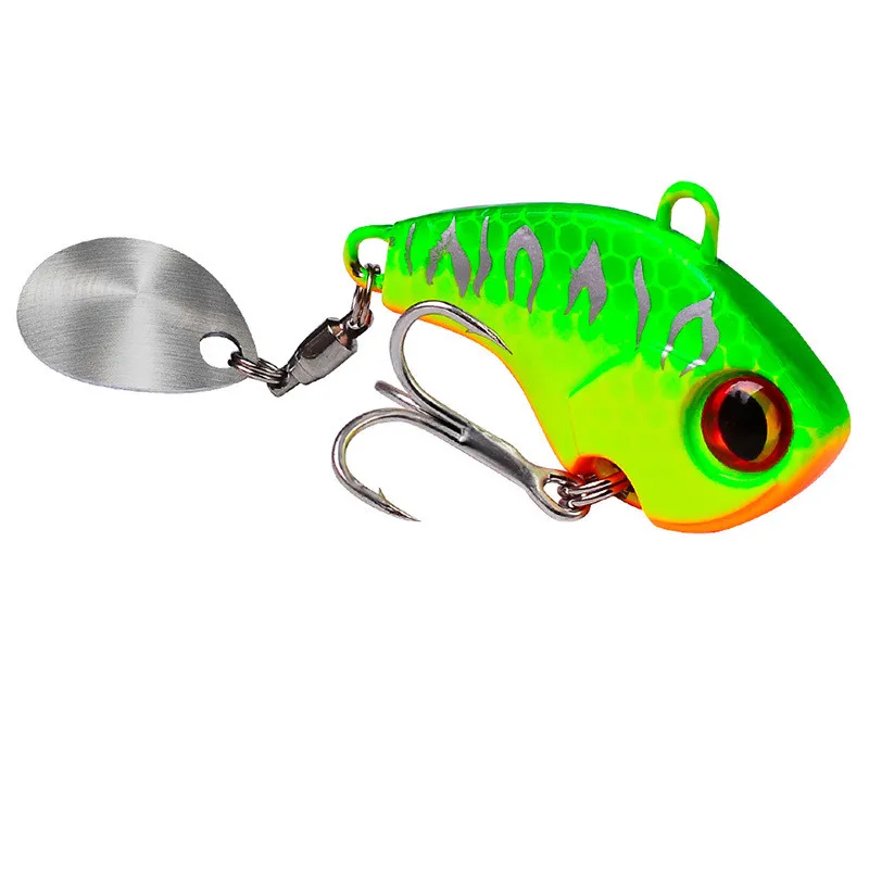 1PCS Lifelike Mini Swimming Hard Bait 6g15g28g Metal Rotating Vibration VIB Sequin Submerged Wobbler Winter Fishing Gear