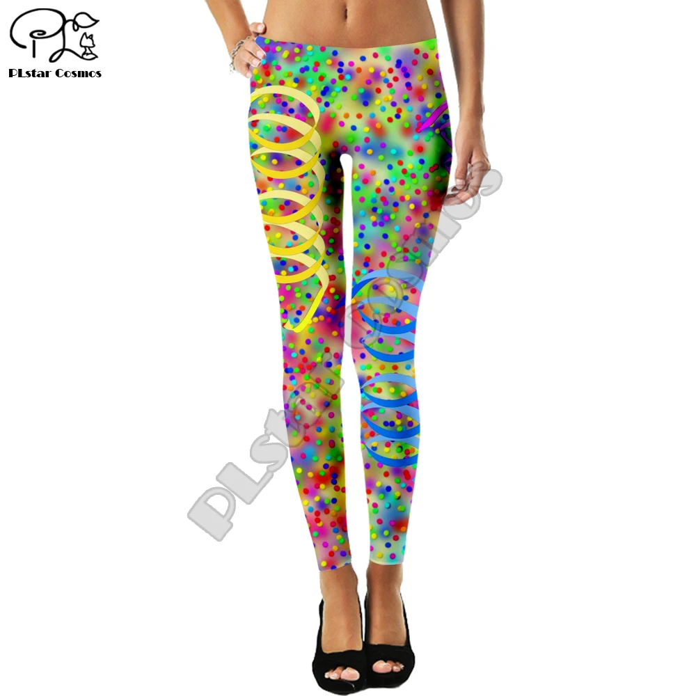 

colorful Leggings Sample Women's food candy fruit Stitching Leggings Digital Print Pants Trousers Stretch Pants Plus Size CO-08