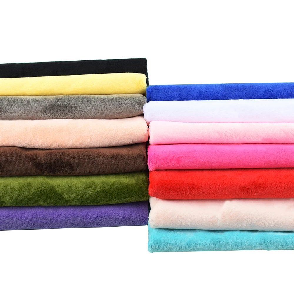 Chainho,Short Plush Fabric,DIY Quilting Sewing Cloth,Pure Color,Super Soft,Toy Or Cushion Materials,16 Colors Available,MR01