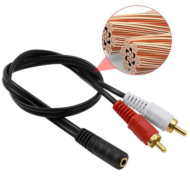 Universal Rca Cable 3.5mm Jack Stereo Audio Cable Female To 2rca Male Socket To Headphone 3.5