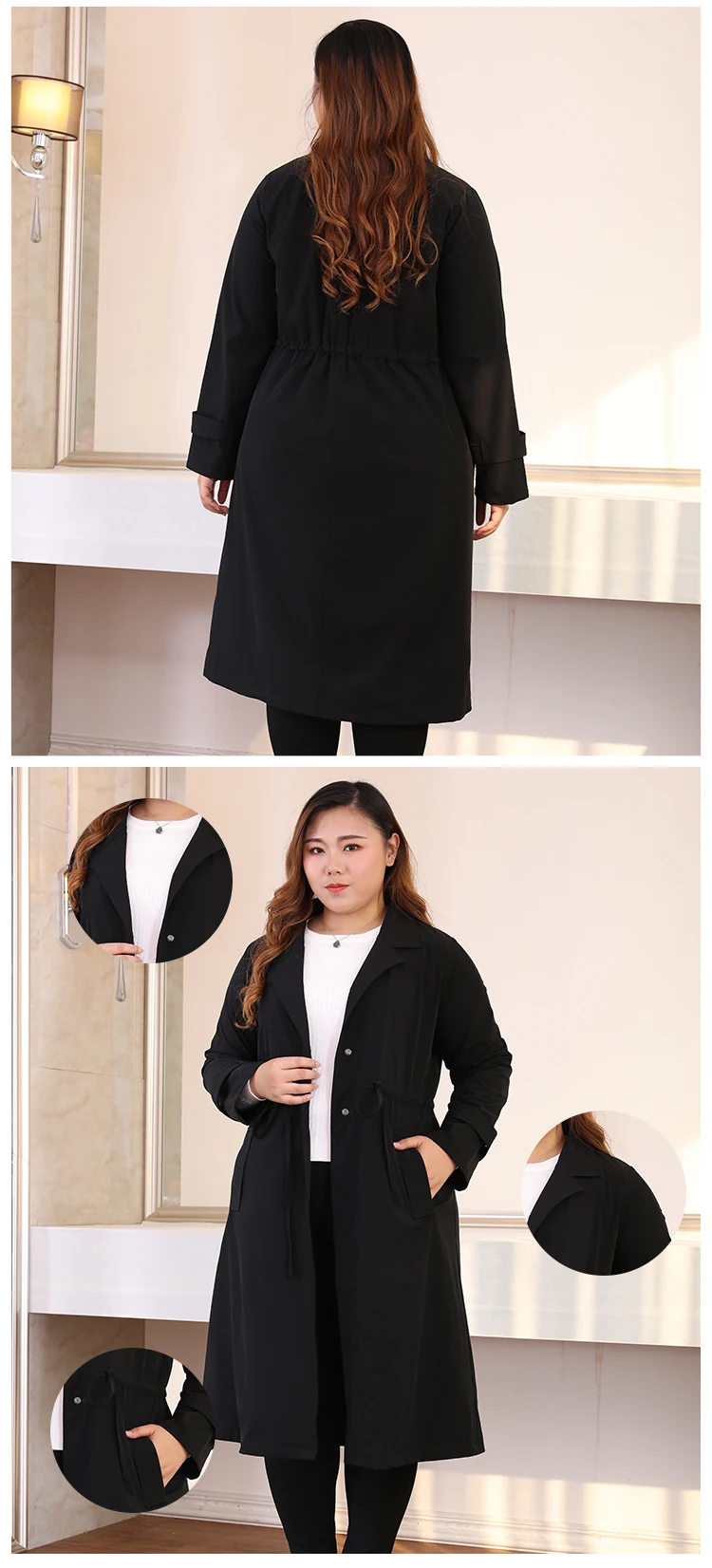 Женский Тренч, новинка, большой размер 5XL 6XL, ветровка, весна-зима, женские длинные пальто, Регулируемая Талия, женская верхняя одежда