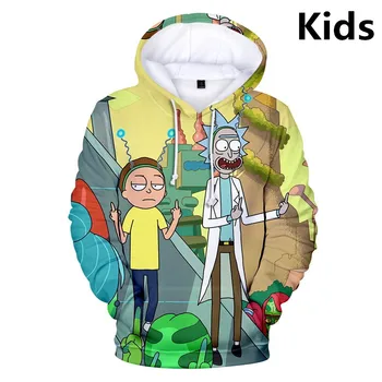 

3 To 14 Years Kids Hoodies Rick and Morty 3D Printed Hoodie Sweatshirt Boys Girls Long Sleeve Cartoon Jacket Coat Teen Clothes