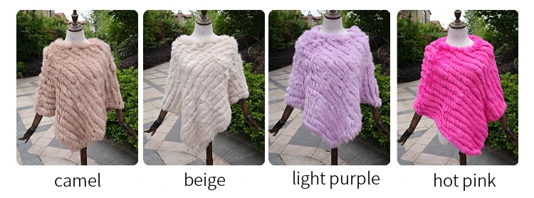 ZDFURS* Зимняя распродажа, Вязаное пончо из натурального кроличьего меха, модная шаль из натурального кроличьего меха, женское меховое пончо