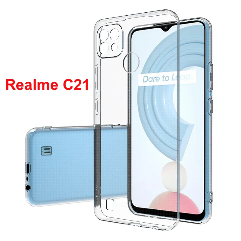 Case For Realme C21 Bumper Ultra Thin Clear Soft TPU Protector Camera Lens Back Silicone Cover Matte Phone Shell Capa Coque | Мобильные