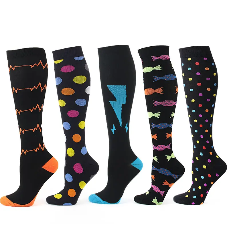 

2020 New Quality Compression Stockings Nurse Relieve Fatigue Simple Medical Care Reduce Varicose Veins Work Out Dot Pattern