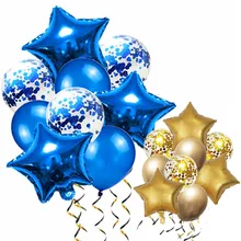 Globos azules Globos de aire Deco cumpleaños estrella globo de aluminio helio decoraciones para fiesta de cumpleaños niños pelotas para adultos Globos de Oro plateado