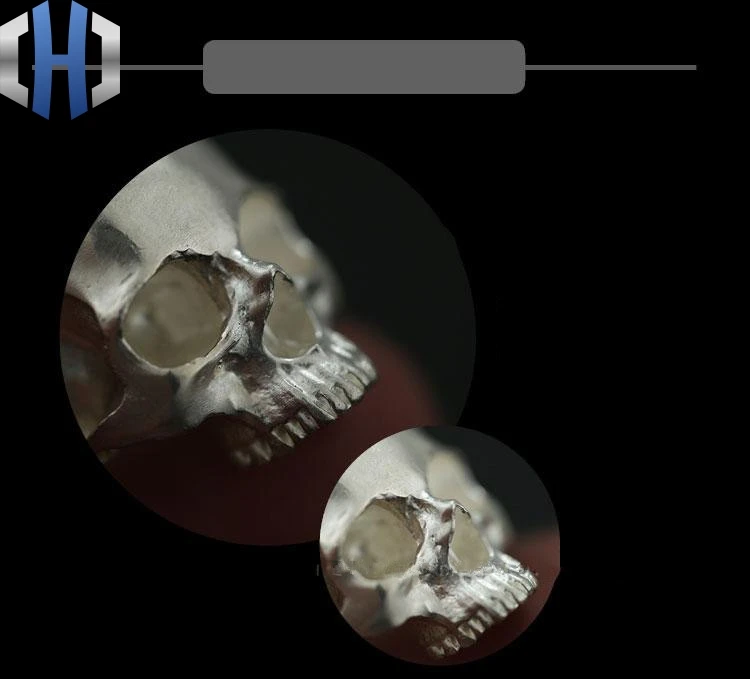 Кольцо с черепом S925 Стерлинговое серебро ювелирные изделия Ретро Рок Темный реалистичный череп кольцо