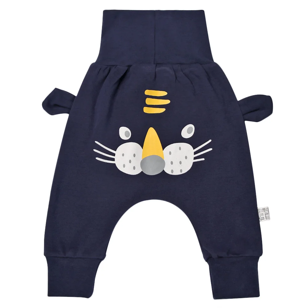 navy blue Штаны-шаровары с рисунком для малышей; теплые штаны с высокой талией для малышей; милая модная одежда для малышей - Цвет: navy blue