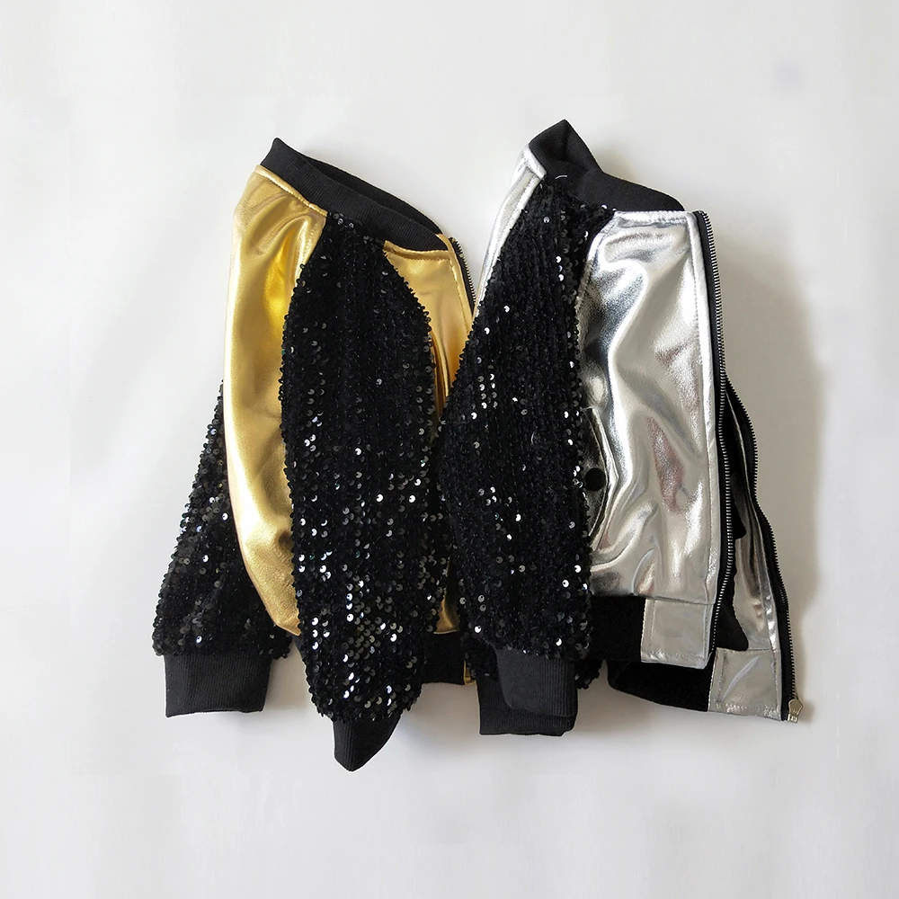 Koop Fuax Leren Jas Voor Meisjes Sequin Jacket Merk Kleding Meisjes Jas Jongen Kinderen Kleding Herfst Jas Meisje Baby Jongen Jas