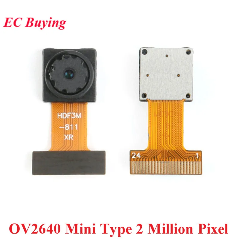 Module caméra OV7670 OV2640 pour drone, connecté à un câble ruban, prêt à être installé.