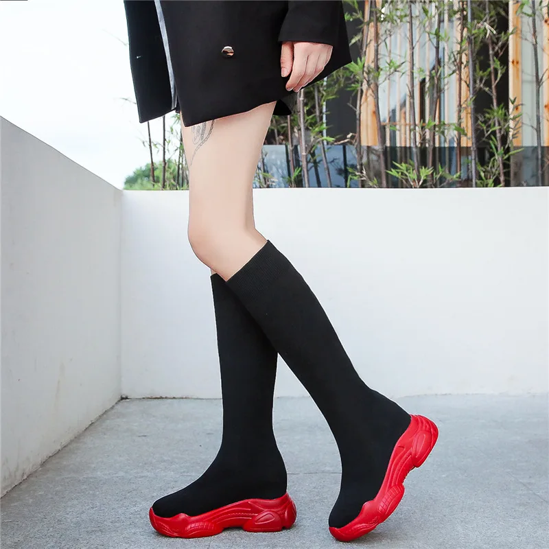 

Boots Women New 2019 Sexy Thigh High Heels High Sexy Round Toe Booties Ladies Shoes Woman Winter Shoes Clogs Platform Lace Up
