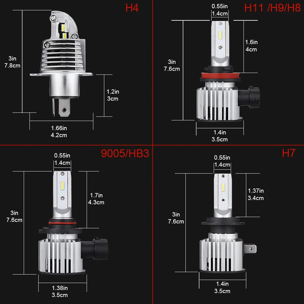 Автомобильная фара H4 светодиодный HB2/9003 Hi/Lo H7 H11 9005 HB3 9006 HB4 60 Вт Светодиодный фонарь высокой мощности белый 6000K автостайлинг