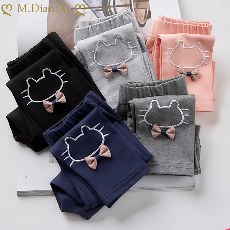 Новые леггинсы для маленьких девочек Хлопковые Штаны детские штаны с вышивкой