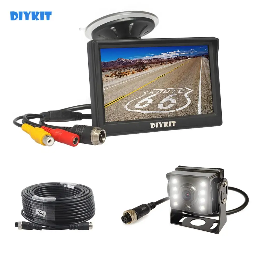 DIYKIT " заднего монитор Водонепроницаемый светодиодный Цвет Ночное видение резервного копирования/автобус/камера заднего вида CCD автомобиля Зарядное устройство