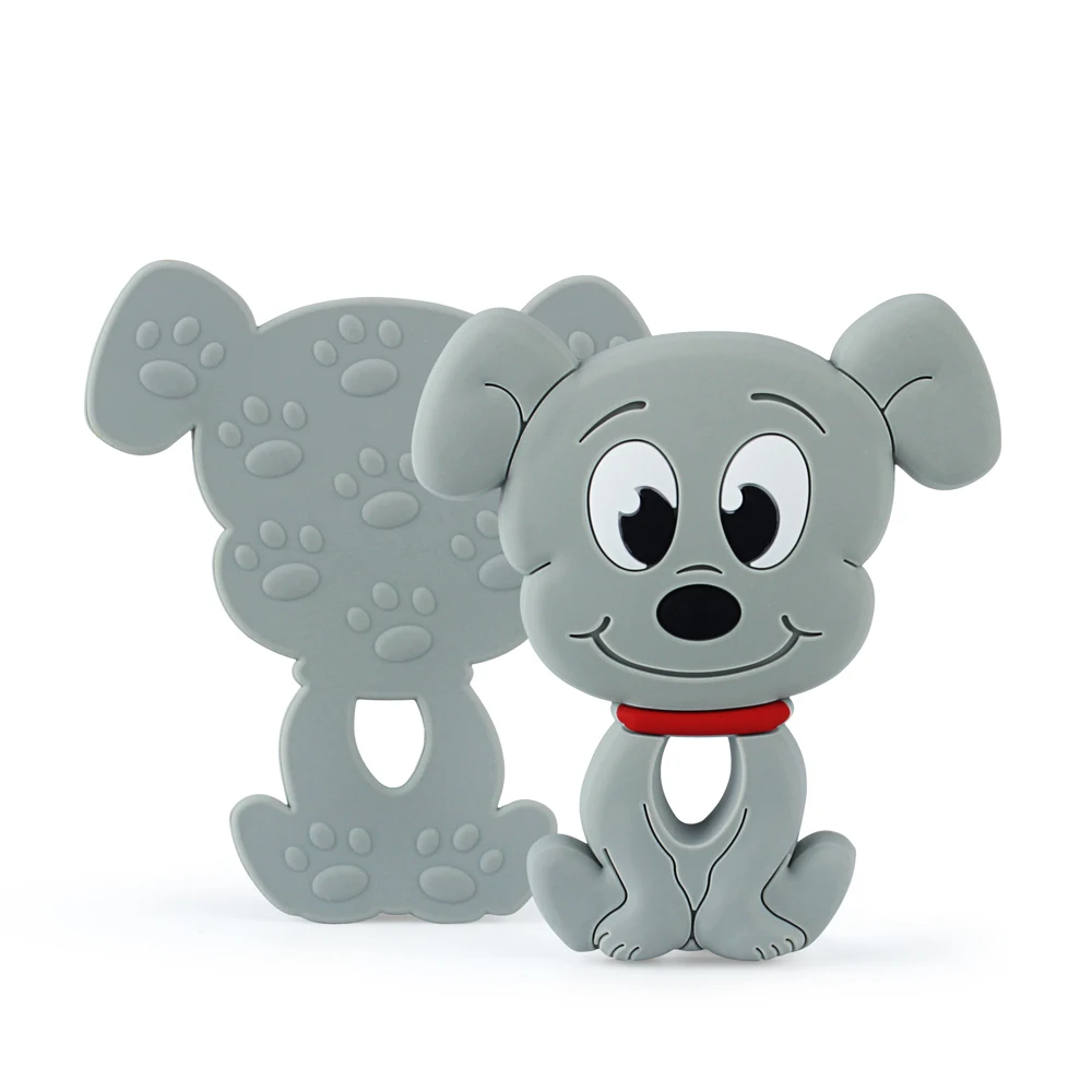 71-Gray-1pc Keep& Grow, 1 шт., мультяшная собака, Детские Teeether бусинки в форме щеночка, сделай сам, грызун, силиконовая игрушка для прорезывания зубов, подарок для кормления, аксессуары - Цвет: 71-Gray-1pc