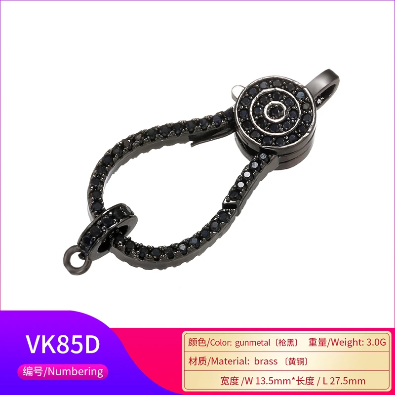 ZHUKOU 13 5x27 5 мм Золотая и черная латунная застежка крючки для женщин ожерелье