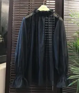 Q1182 black Летняя футболка с рисунком клубники, длинный рукав, тонкий короткий топ, Сетчатая футболка, женская футболка, женская футболка(R77792 - Цвет: Q1182 black