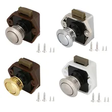 

1PC Push Button Drawer Cupboard Door Catch Lock Caravan Van Boat Lock Aluminium Suitable For 15-27mm Thickness Doors