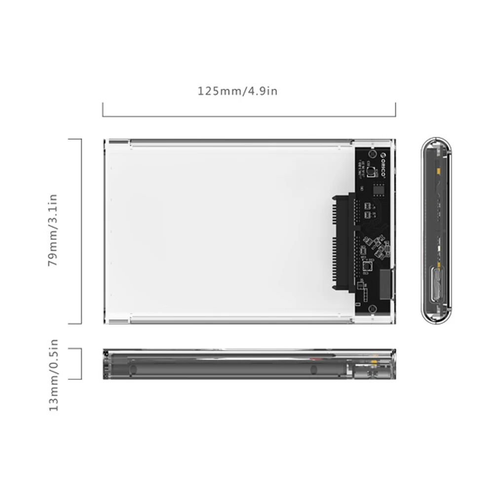 5 Гбит/с высокоскоростной 2,5 дюймовый SATA HDD SSD USB 3,0 Чехол для мобильного жесткого диска для ПК