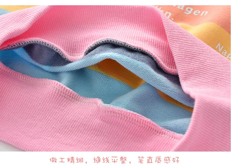 Spring Autumn Baby Girl Boy Kid Clothes Rainbow Printed Stripe Long Sleeve T-Shirt Cotton Infant Sweatshirt Pullovers Child Tops