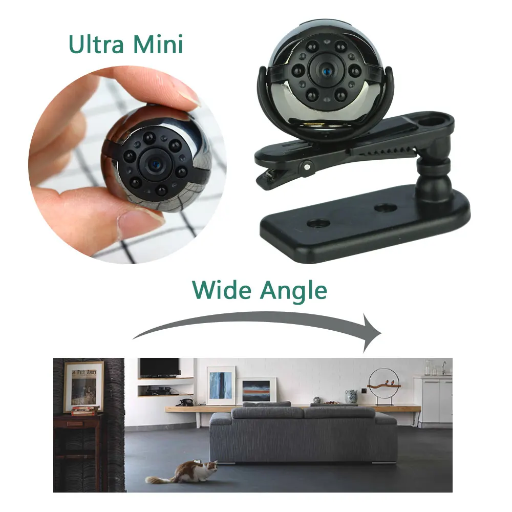 

Mini Camera 1080P HD IP Wifi Cam Infrared Night Vision Motion Detection SQ9 Wireless DV Camcorder Support TF for Home Security