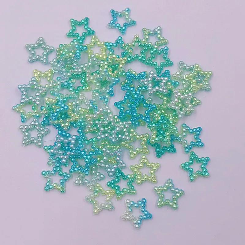 12mm 100pcs ABS Unicorn Color stars shape pearl Beads For Diy Scrapbooking Supplies Party Decoration Confetti - Цвет: V100  3