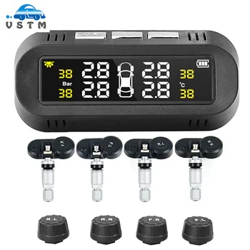 

2020 Smart Car TPMS Tire Pressure Monitoring System Solar Power Digital LCD Display Auto Security Tyre Pressure Alarm Systems